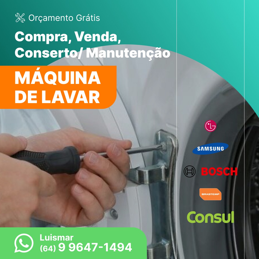 Técnico realizando manutenção em uma máquina de lavar